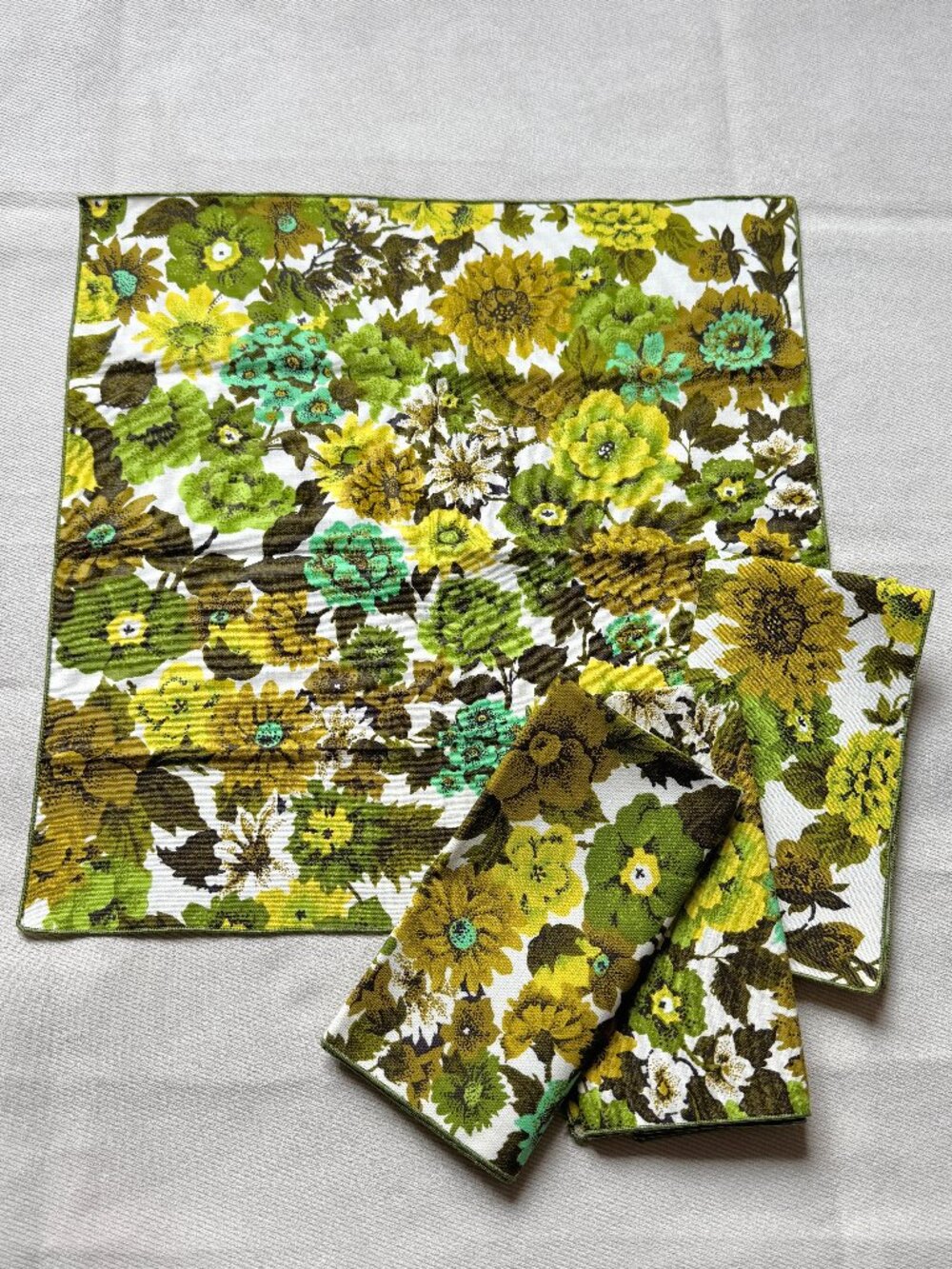 Floral Vintage Napkins Set MCM Leacock Cotton 4 pc - Picture 13 of 14
